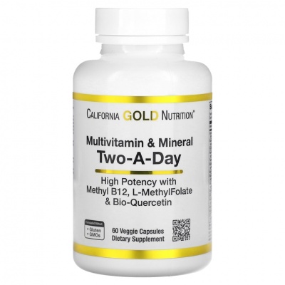  California Gold Nutrition Multivitamin and Mineral Two-A-Day 60 
